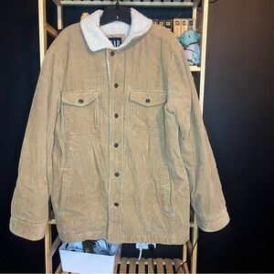 Gap Corduroy Sherpa Button Jacket Tan Y2K 2000s
